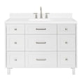 thumbnail image 5 of ARIEL Monroe 48 Inch Single Rectangle Sink Bathroom Vanity With Carrara White Quartz Countertop 1.5 Inch Edge In White, 5 of 7