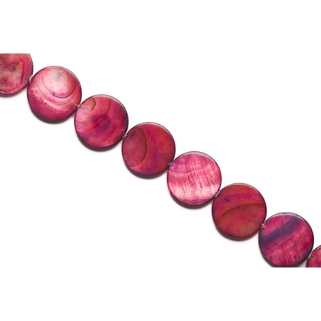 Bamboo Coral Beads - Coral Pink Mother-Of-Pearl Round Plate Shell Beads Size:20x20mm