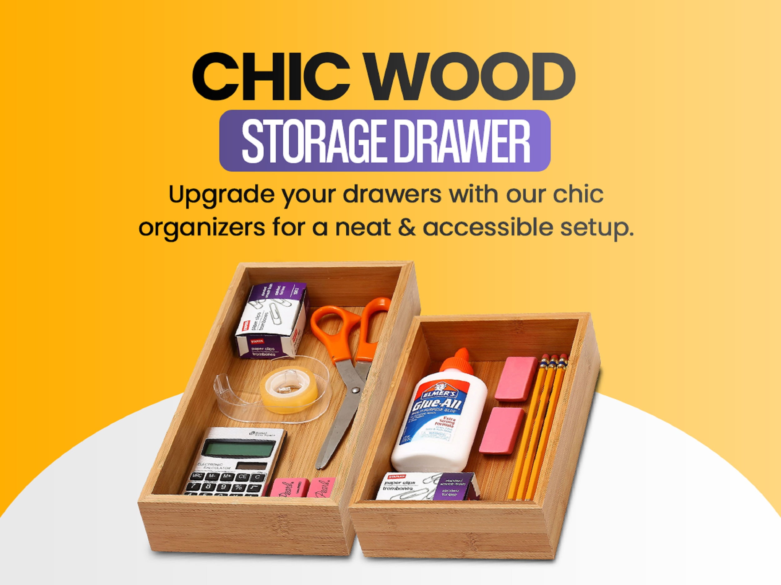 YBM Home Bamboo Drawer Organizer Storage Box, Adult Brown