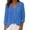 Blue, variant on Women's Cotton Linen Henley Shirt, Long Sleeve Button Down Casual Top, Loose Fit Blouse for Spring, Summer, and Relaxed Everyday Style-Blue