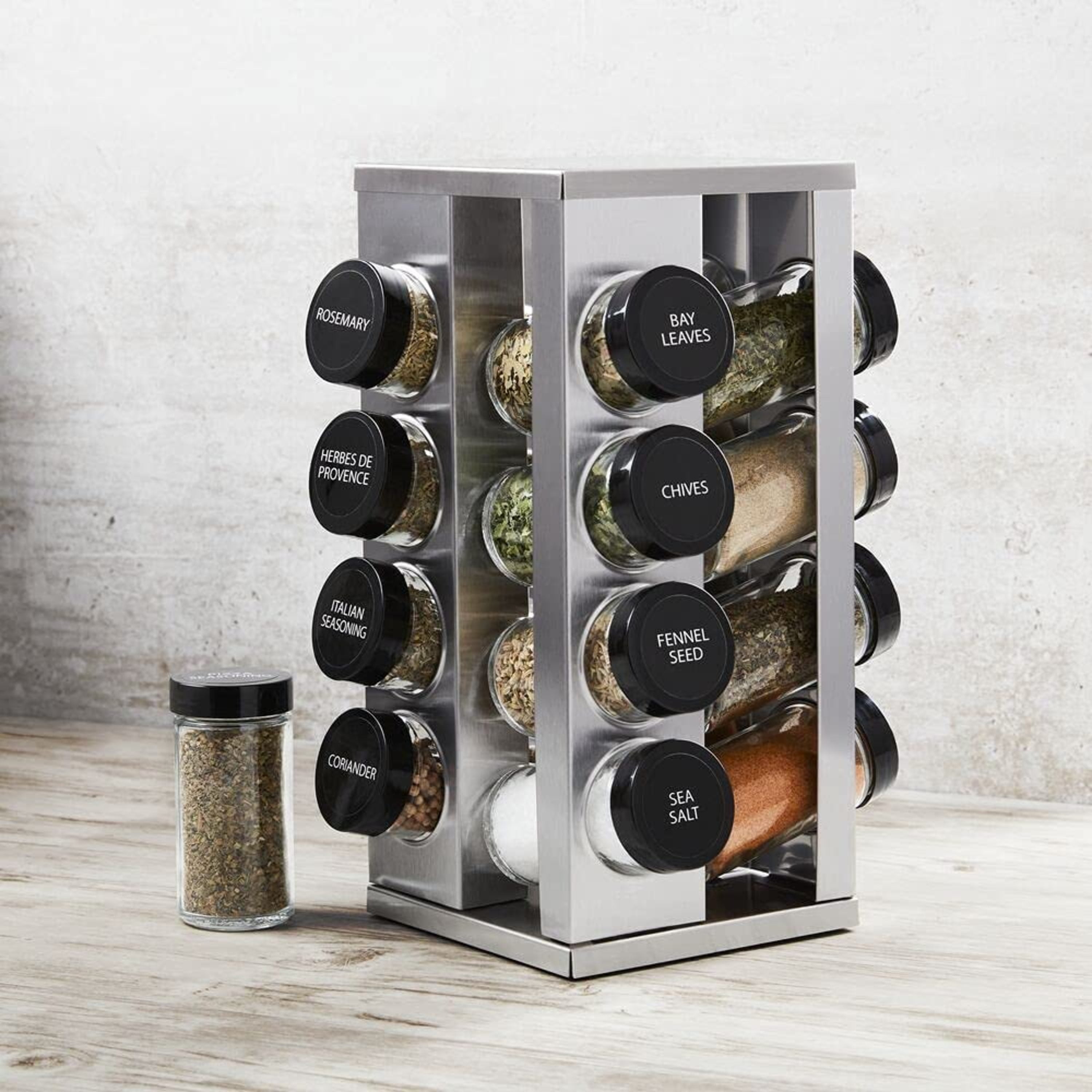 スパイスラック  kamenstein Kamenstein, Heritage 16-Jar Revolving Spice Rack Organizer