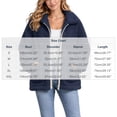 thumbnail image 2 of Nfurl Sherpa Jacket Womens Lightweight Collared Zip up Fleece Jackets with Pockets Cozy Casual Fall Jacket Trendy Teddy Coats Navy,XL, 2 of 6