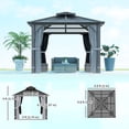 thumbnail image 3 of Outsunny Pavillon à Toit Rigide en Polycarbonate 10 Pieds x 10 Pieds avec Moustiquaire et Rideaux, 3 of 10