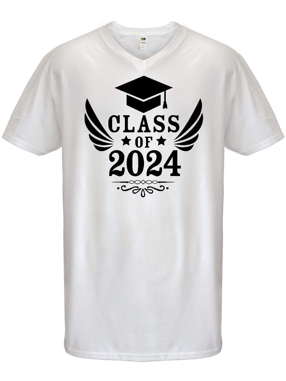 INKtastic Class of 2024 with Graduation Cap and Wings Men's VNeck T