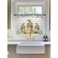 thumbnail image 3 of Sheer Curtains 45 Inch Length, Sunflower Gnomes Semi Sheer Curtains Light Filtering Window Treatment, Spring Eucalyptus Floral Gray Wooden Privacy Voile Drapes for Living Room Bedroom 52x45 Inch, 3 of 7