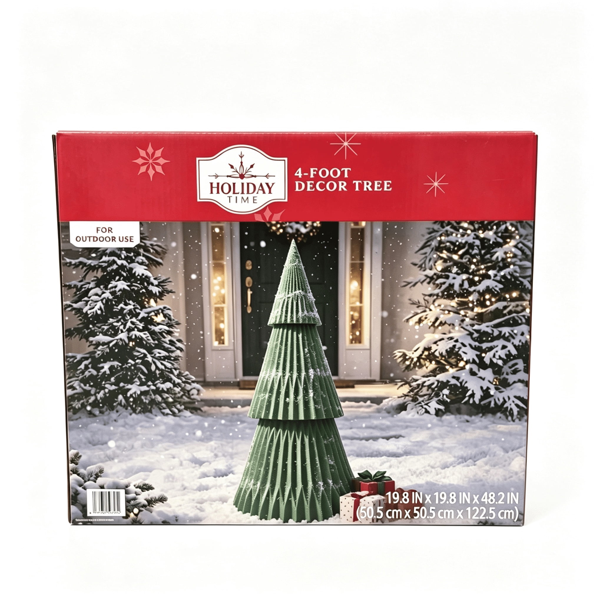 Blow Mold Honeycomb-Style Tree Outdoor Christmas Decoration, Green, 4', by Holiday Time
