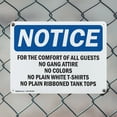 thumbnail image 5 of (2 Pack) For The Comfort Of All Guests No Gang Attire OSHA Notice Sign 14 Inch X 10 Inch Indoor / Outdoor Rust-Free Aluminum Metal Signs for Workplace, Workshop, and Construction Site,, 5 of 8