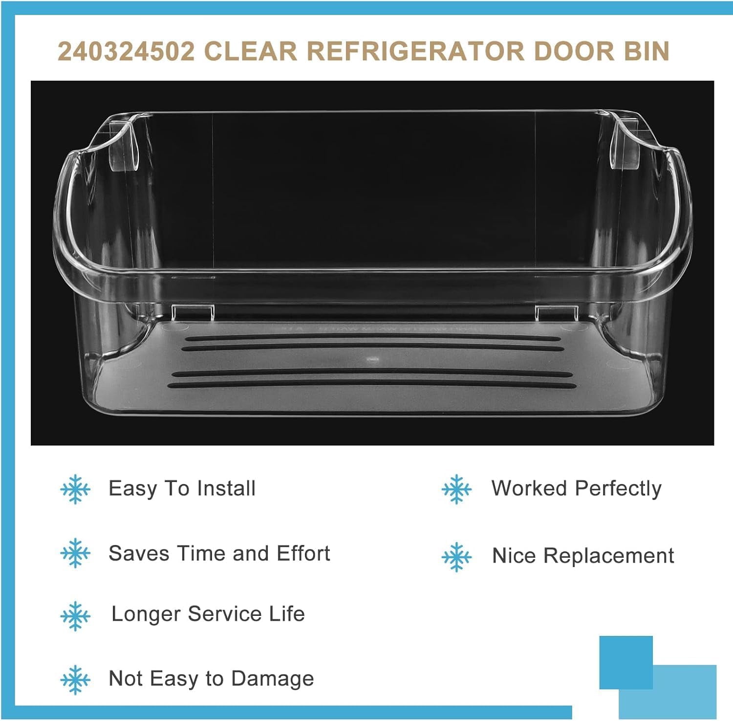 [2 PACK] Yeefeoch 240324502 Refrigerator Door Bin Shelf Compatible with crosley,frigidaire,kenmore Replace 844402,AP2549806,PS429767,EAP429767
