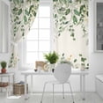 thumbnail image 5 of Sage Green Eucalyptus Blackout Curtains for Bedroom, Farmhouse Weeping Leaves Linen Thermal Insulated Kitchen Drapes with Grommets, Light Blocking Window Treatment, 2 Panels 52" x 84", 5 of 7