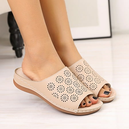 

Slippers Fashion Ladies Flat Hollow Slippers Roman Style Spring And Summer Sandals