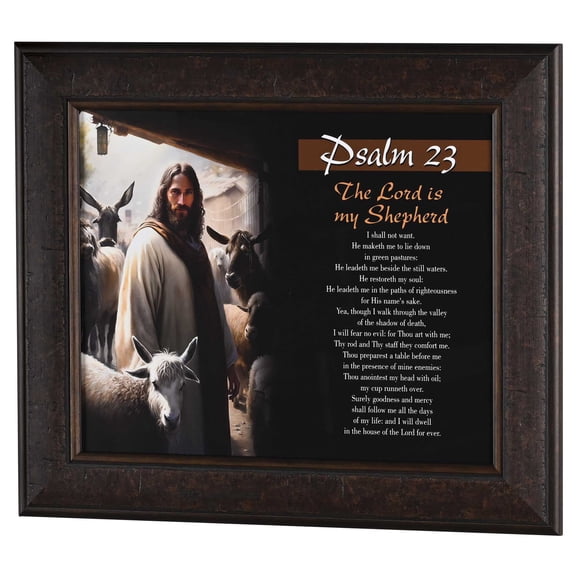 Dicksons Psalm 23 The Lord Is My Shepherd, Multicolor 25 x 21 Inch Wood/Glass Framed Wall Art