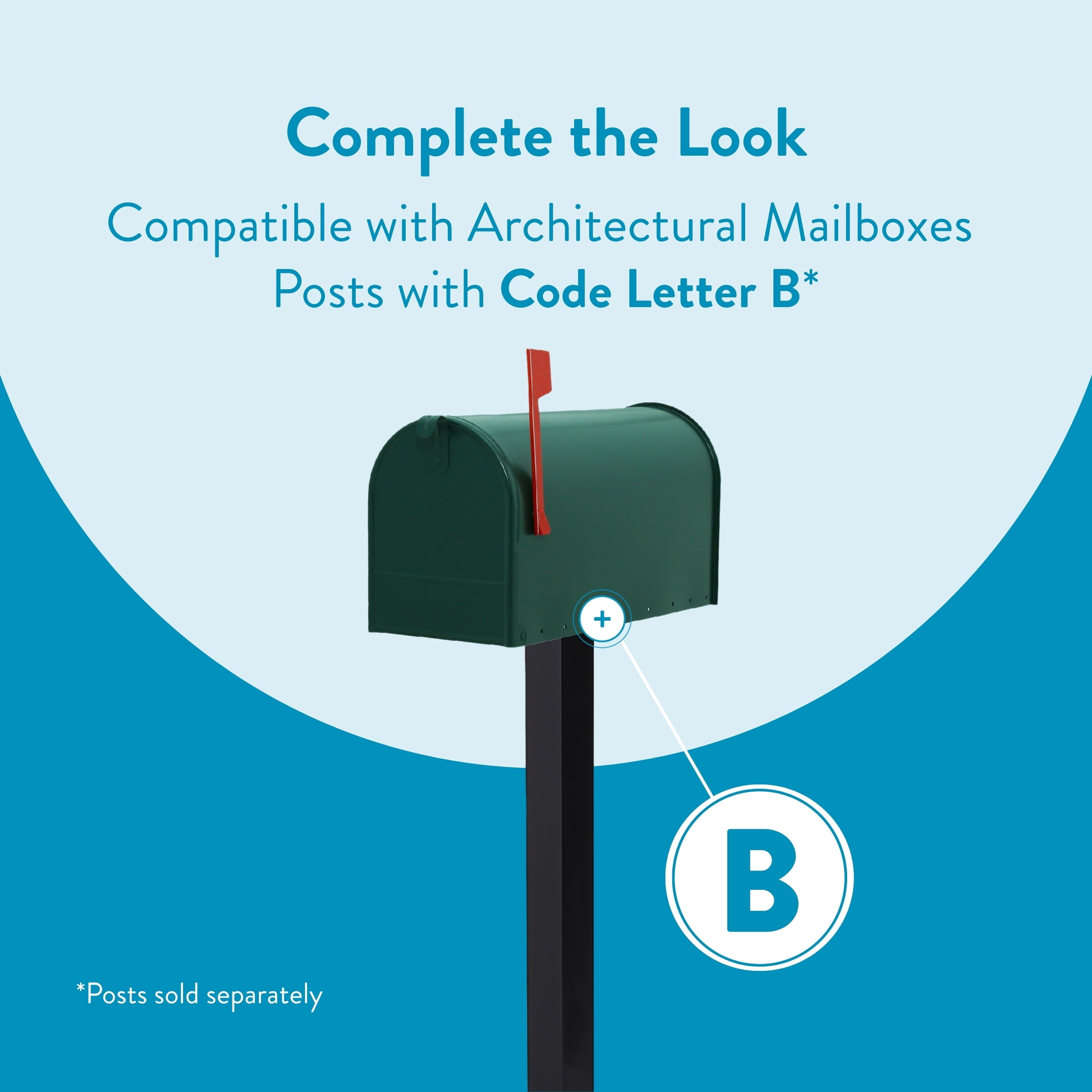 Architectural Mailboxes Elite Galvanized Steel, Large, Post-Mount Mailbox in Green