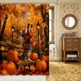 thumbnail image 2 of Erosebridal Cat Bench Shower Curtain 72Wx72L,Fall Park Bathroom Curtain,Gold, 2 of 6