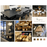 Guyou Dining Chairs Set of 4, Mid-Century Modern Linen Upholstered Kitchen Chairs with Curved Backrest, Wooden Side Chairs for Dining Kitchen Living Room Bedroom, Beige