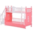 thumbnail image 3 of Doll House Furniture Miniature Bunk Bed Model with Ladder for Pretend Play, 3 of 8