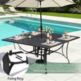 thumbnail image 4 of BUPPLEE 9-Piece Outdoor Dining Set for 8 with Swivel Chairs, Square Metal Table with Umbrella Hole for Patio, Deck and Backyard, 4 of 7