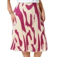 thumbnail image 2 of DARING DIVA Women's Plus Trendy Summer Print Pleated High Waisted Midi Skirt 3X Hot Pink, 2 of 6