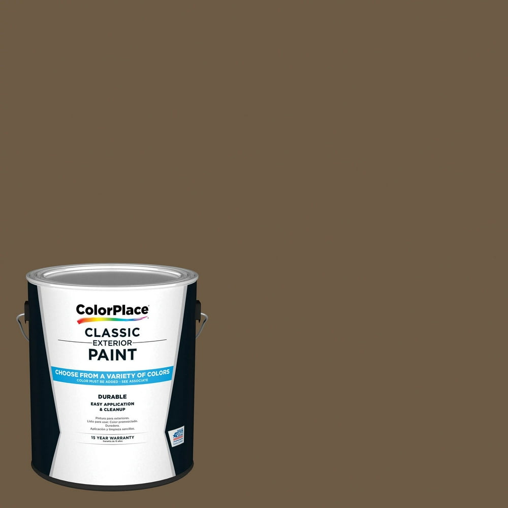 ColorPlace Classic Exterior House Paint, Brown Study, Flat, 1 Gallon