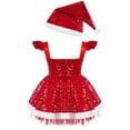 thumbnail image 2 of Zaldita Baby Girls Xmas Mrs Santa Claus Costume Shiny Sequins Dance Tutu Dress with Hat Set Party Red 3-6M, 2 of 7
