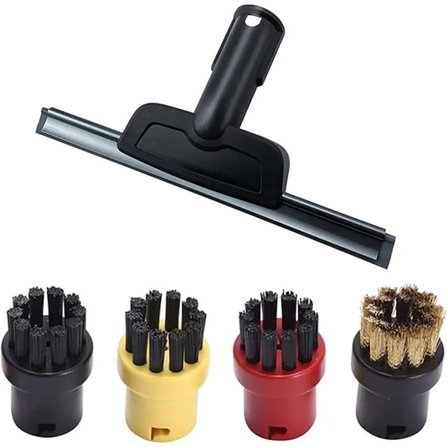 Boquilla de ventana, cabezal de cepillo de espejo, escurridor de cepillo redondo, Kit de accesorios de repuesto Compatible con limpiadores de fregona a vapor CTK10 CTK20