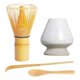 thumbnail image 1 of Juego de 4 piezas para matcha: batidor de bambú hecho a mano (Chasen), cuchara tradicional para té, cuchara para matcha y soporte de cerámica para batidor, 1 of 3
