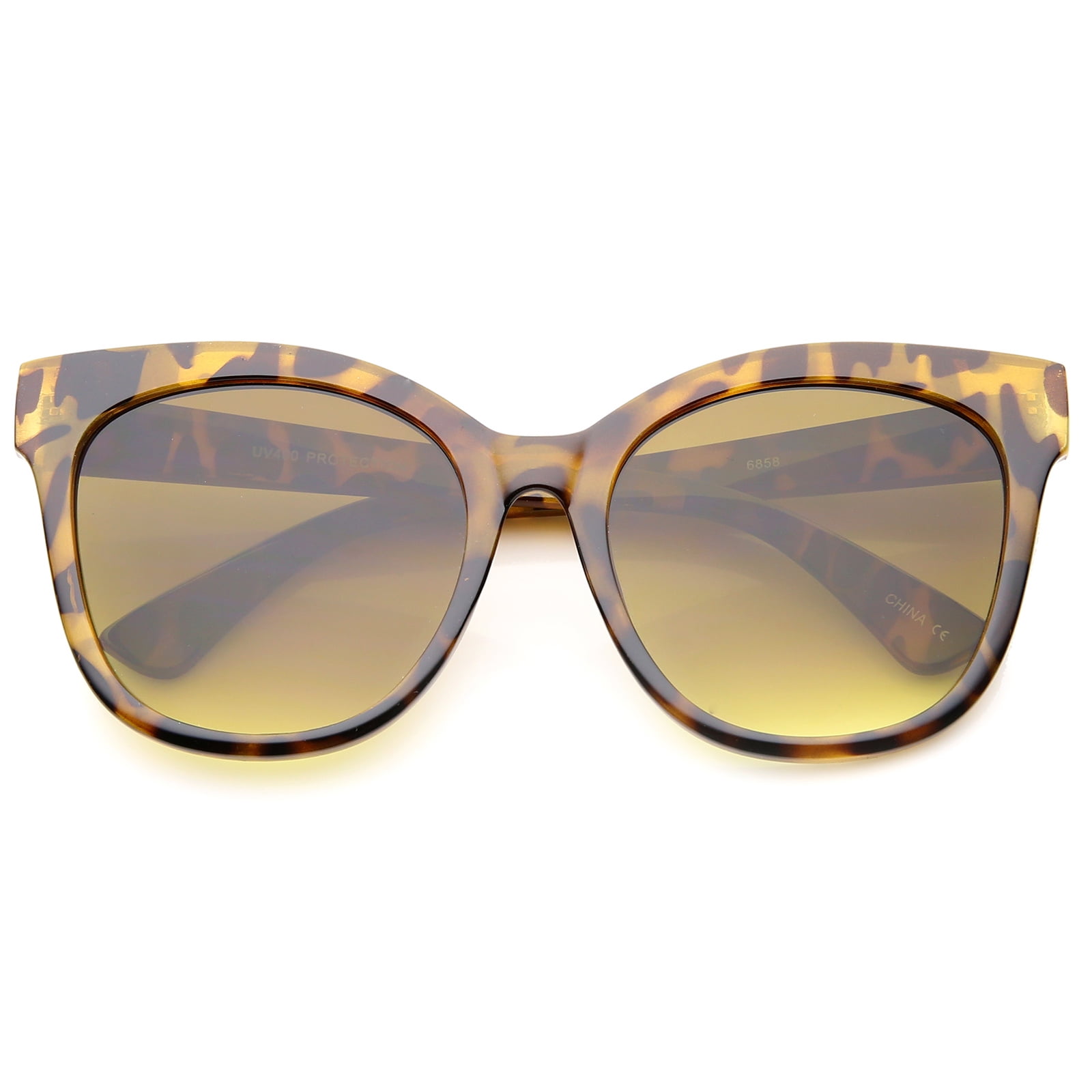 sunglass.la sunglassLA Women's Horn Rimmed Square Flat Lens