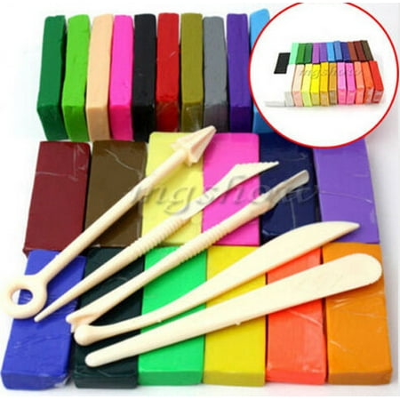 Gold Polymer Clay - Meigar 32 Colors DIY Colored Clay Colorful Fimo Effect Polymer Clay Soft Moulding Craft Oven Bake Clay Sampler Creative Fun