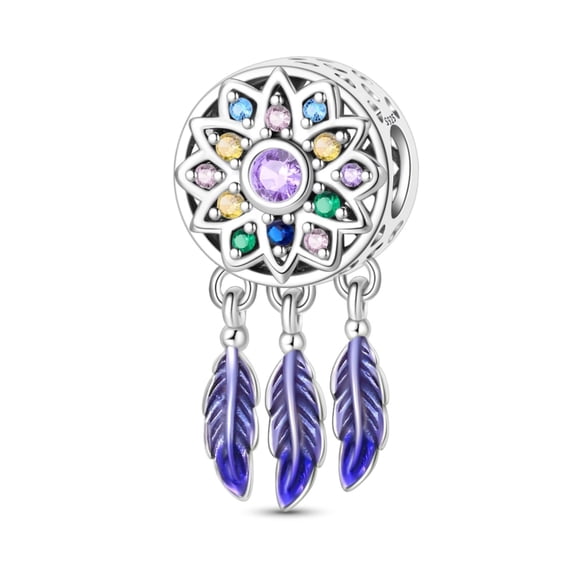 KUNSIR 925 Sterling Silver Dreamcatcher Charms Fits Woman Bracelet Necklace Beads Pendants