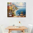 thumbnail image 2 of Nawypu Italy Painting Canvas Wall Art： Mediterranean Cityscape Artwork Italian Sea Picture Modern City Street Decoration Landscape Prints for Paris Cafe Room Decor 20x16 inch, 2 of 4