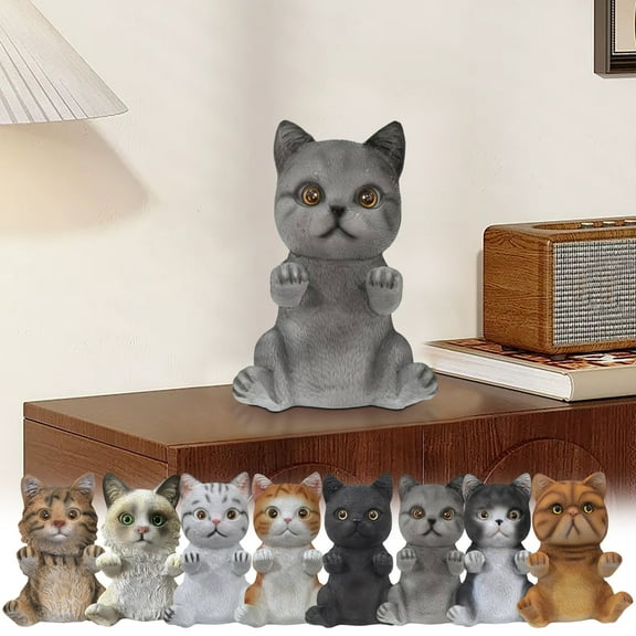 Cute Cat Figurine Resin Cat for Office Home Decor, Perfect Cute Cat Gift for Cat Lovers, Garden Decor Cat Statue Outdoor for Patio, Porch and Lawn