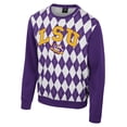thumbnail image 2 of Men's Colosseum Purple LSU Tigers The Dealio Argyle Pullover Sweatshirt, 2 of 3