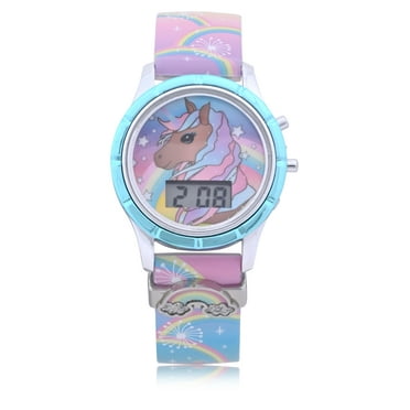 Wonder Nation Unicorn LCD Watch with Rainbow Sliding Charm (WN4292WM)