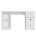 thumbnail image 5 of Madesa Executive Computer Writing Desk 53 Inch with 3 Drawers and 1 Door, Metalic Handles Wooden Home Office PC Study Table with Storage - White, 5 of 10