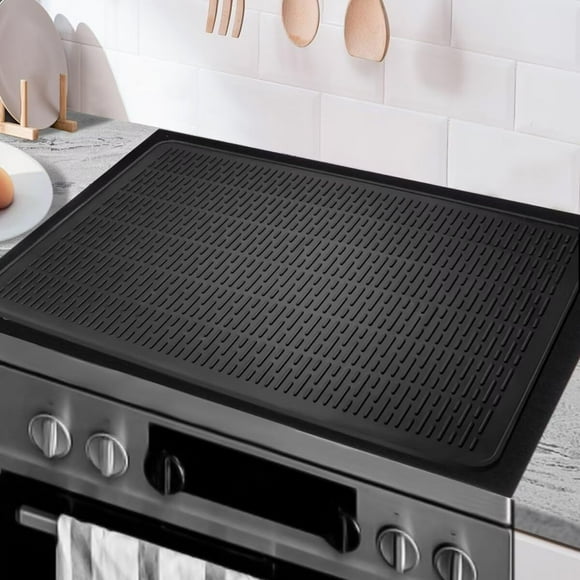 Silicone Electric Stove Top Cover, 28" x 20" Stove Covers Mat, Silicone Glass Stove Top Protector, Rubber Cooktop Stovetop Cover to Protect Kitchen Counter Oven Ceramic Surface, Heat Resistant Mat