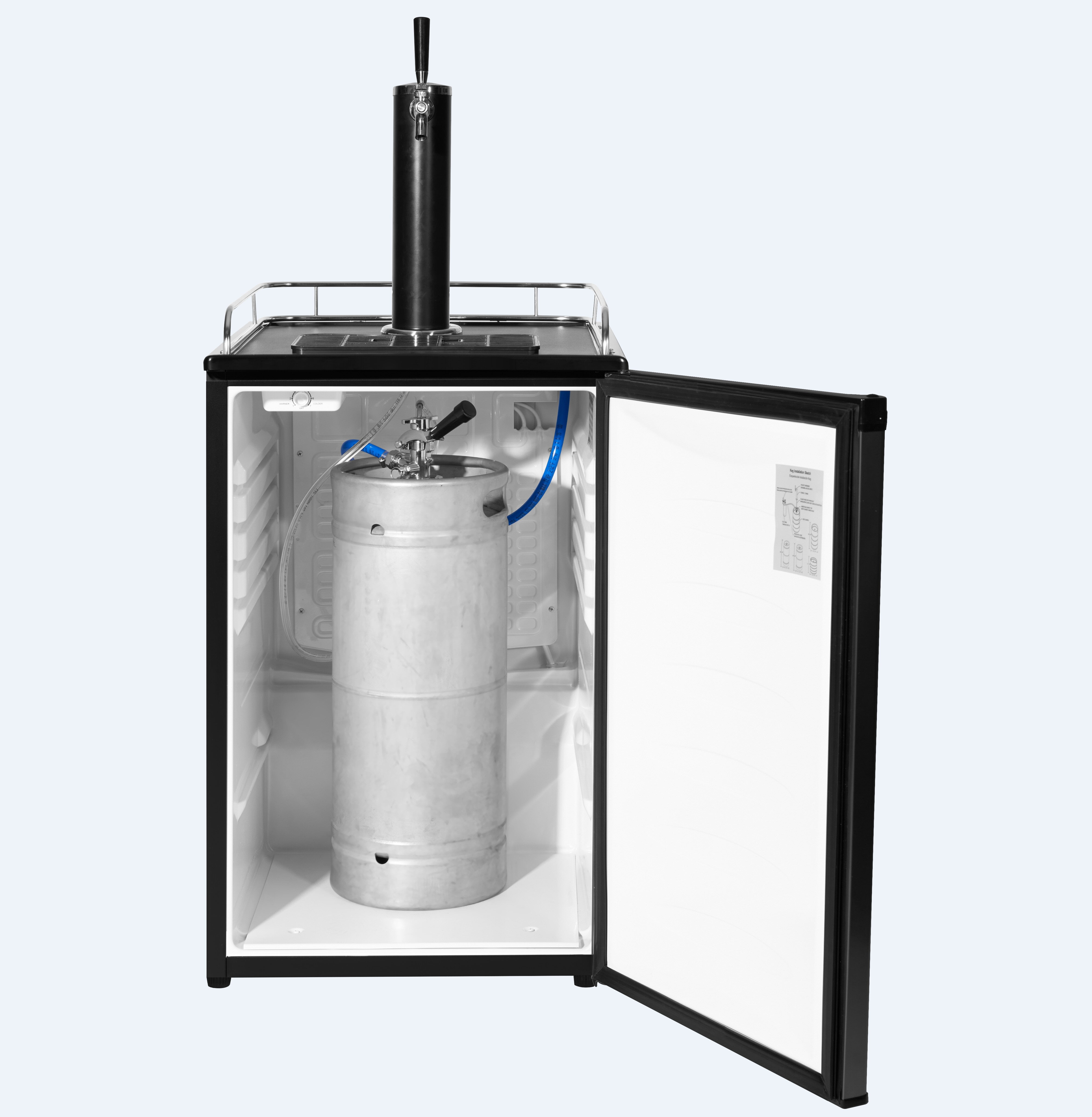 FRIGIDAIRE Beer Keg Kegerator Dispenser with Coupler, Tower Tap, Hose, and Drip Tray for Full Size and Pony Kegs, 5.4 cu. ft. Refrigerator