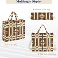 thumbnail image 6 of FORMRS Womens Corduroy Tote Bag Crossbody Shoulder Handbag with Pocket, Beige Geometric, 6 of 7