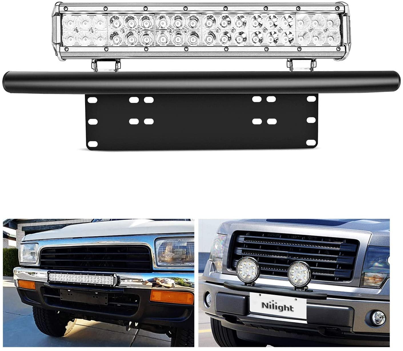 Nilight Mounting Bracket Front License Plate for Offroad LED Light Bar