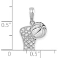 thumbnail image 2 of Avariah Solid 10K White Gold Basketball Hoop And Ball Pendant, 2 of 4