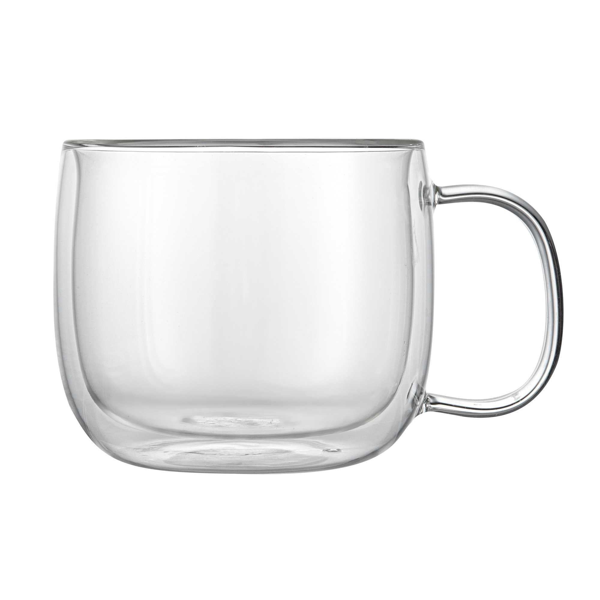 Forma Professional 16.9 Ounce Double Wall Coffee Mugs, 12 Insulated Coffee Mugs With Handle - Dishwashable, Reusable, Clear Glass Beverage Cups, Freezable, For Hot Or Cold Beverages - Restaurantware