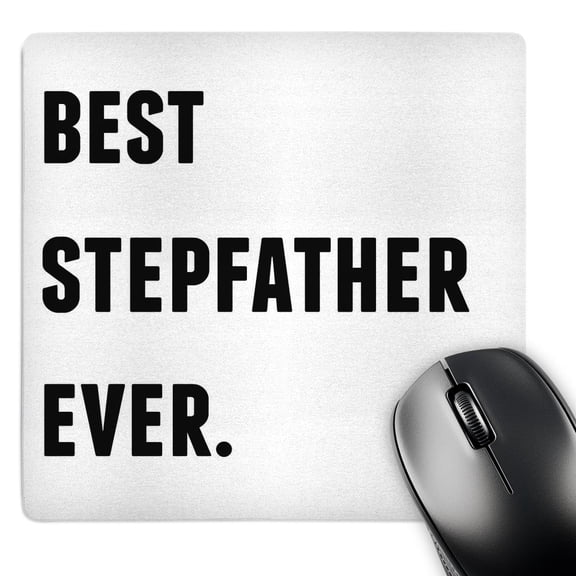 3dRose, Best Stepfather Ever, Black Letters On A White Background, MousePad