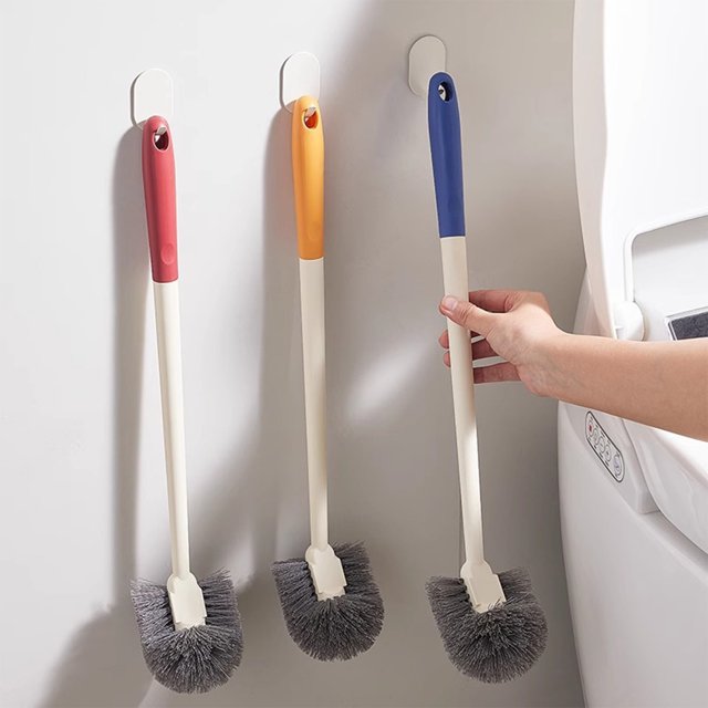 ¡Últimas Unidades a Precios Bajos!, Cepillo de baño sin esquinas muertas Cepillo de limpieza de inodoro doméstico Cepillo de limpieza para colgar en la pared con mango largo Akmoler