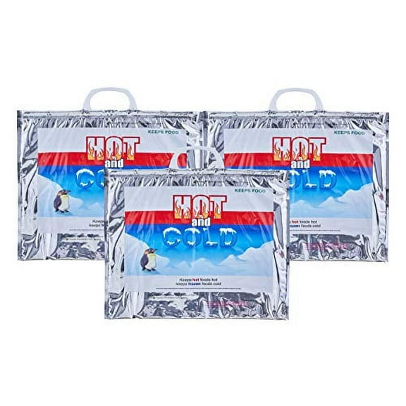 Superio Reusable Grocery Bags Insulated Cooler Bag Thermal Grocery Shopping Bag for Hot Cold Food Delivery Bags (3, 15.5"x13")