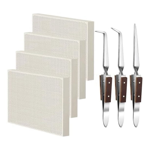 Bloques de soldadura IMCBSTT, kit de soldadura de joyería con forma de panal, pinzas de bloqueo inverso, placa de soldadura para fabricar herramientas, suministros de soldadura y piezas.