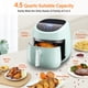thumbnail image 4 of Viliwin Air Fryer Freidora de aire digital de 4.2 cuartos con pantalla táctil LCD, horno eléctrico sin aceite, cocina antiadherente, fácil de limpiar, 8 menús preestablecidos, apagado automático (Azul, 4 of 5