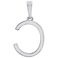 thumbnail image 3 of 10K White Gold Unisex Diamond Initial Pendant Block Font Letters 0.20 Ct. | C, 3 of 3