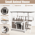thumbnail image 5 of Gowoodhut  Cat House with Balcony Wooden Cat Shelter Outdoor Feral Kitter Shelter with Climbing Ladder, 5 of 6
