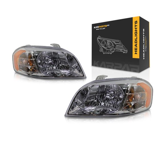 KarParts360 For 2007 2008 2009 2010 2011 Chevy Aveo Headlight Assembly Pair Driver and Passenger Side w/Bulbs Replaces GM2502273 GM2503273
