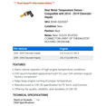 thumbnail image 2 of Rear Water Temperature Sensor - Compatible with 2014 - 2019 Chevrolet Impala - AC Delco, 2 of 2