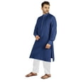 thumbnail image 3 of Atasi Indian Men's 2 Piece Kurta Pajama Set Henley Neck Cotton Casual Long Kurta, 3 of 7