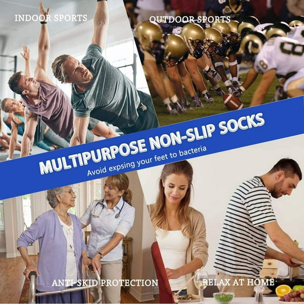 3 Pairs Non Slip Hospital Socks, Anti Slip Non Skid Slipper Hospital Socks  With Grips For Adults Men Women ly 